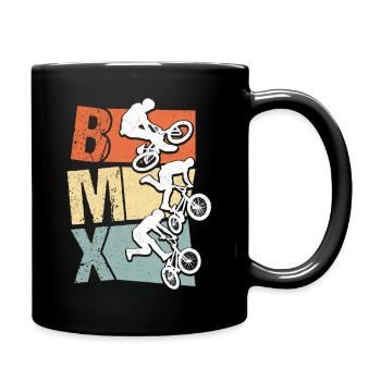 BMX Farbe Fahrrad Fans Rad Biker BMX Fahradfahrer - Tasse einfarbig - Schwarz - Rechts