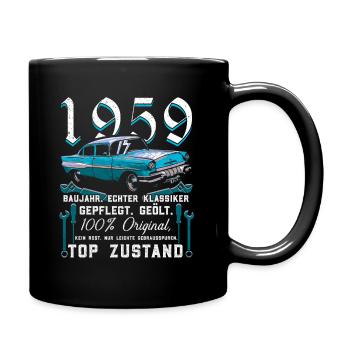 Oldtimer Baujahr 1959 Jahrgang Geburtstag Geschenk - Tasse einfarbig - Schwarz - Rechts