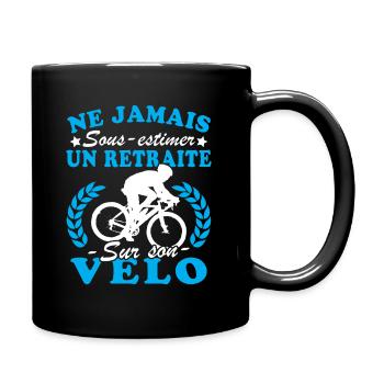 Ein Rentner auf dem Rad Humor Radfahrer im Ruhestand - Tasse einfarbig - Schwarz - Rechts