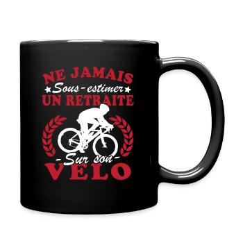 Ein Rentner auf dem Rad Humor Radfahrer im Ruhestand - Tasse einfarbig - Schwarz - Rechts