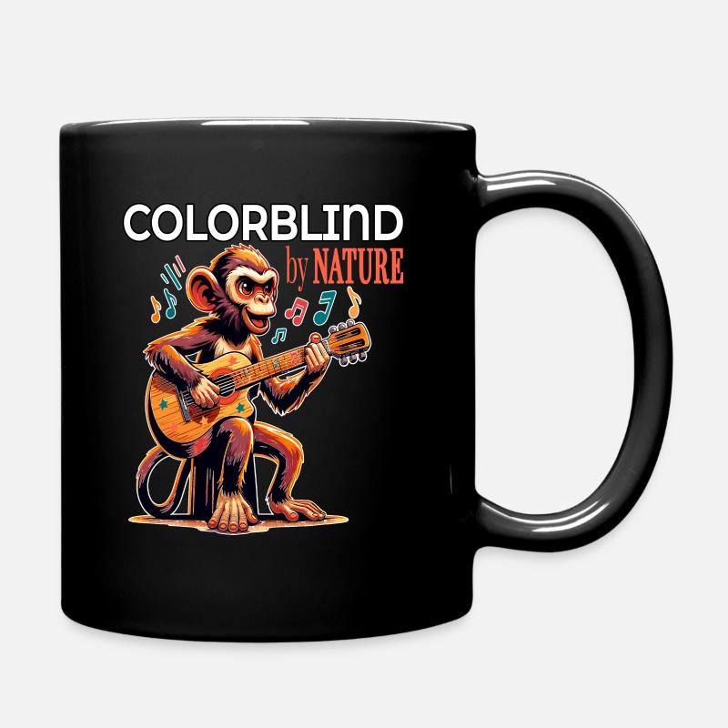 Von Natur aus farbenblind, melodisches Affengeklimper - Tasse einfarbig - Schwarz