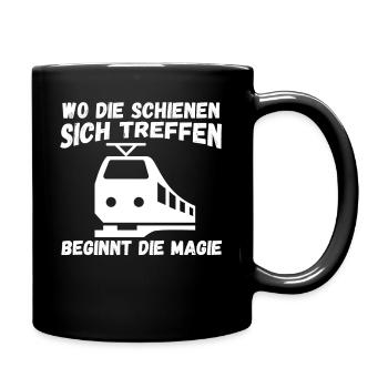 Modelleisenbahn Modellzug Zug Eisenbahner Eisenbah - Tasse einfarbig - Schwarz - Rechts