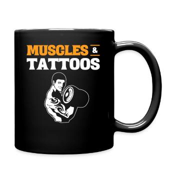 Muscles & Tattoos Tätowierter Fitnessstudio - Tasse einfarbig - Schwarz - Rechts
