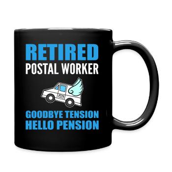 Lustiger pensionierter Postarbeiter Briefträger - Tasse einfarbig - Schwarz - Rechts