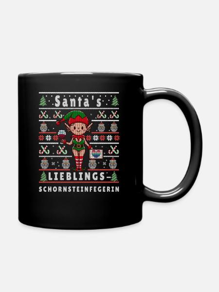 Ugly Weihnachten SANTAS LIEBLINGS - Tasse einfarbig - Schwarz