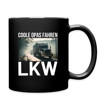 Coole Opas fahren LKW - Tasse einfarbig - Schwarz - Rechts