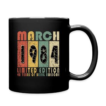 Rétro 40 ans mars 1984 anniversaire Vintage Bday - Mug uni - noir - Droite