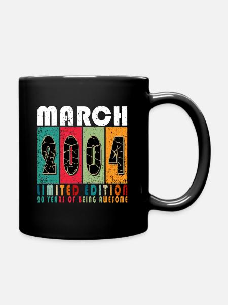 Birthday March 2004.Gift March 2004.March 2004 - Full Colour Mug - black