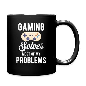 Gaming Löst Die Meisten Meiner Probleme. Lustiger - Tasse einfarbig - Schwarz - Rechts