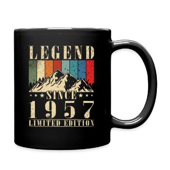 Retro 1957 Geburtstagsgeschenk. Jahrgang 1957. - Tasse einfarbig - Schwarz - Rechts
