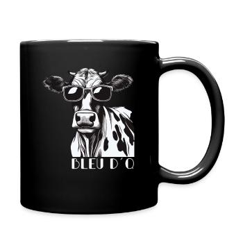 Kuhl Landwirt Kühe Kuh Bleu D´Q lustig witzig - Tasse einfarbig - Schwarz - Rechts