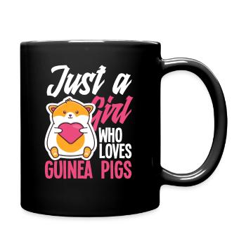 Meerschweinchen Mädchen - Tasse einfarbig - Schwarz - Rechts