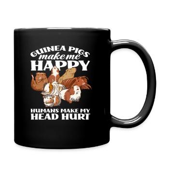 Cochon d’Inde Bonheur Animaux Amour - Mug uni - noir - Droite