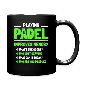 Playing Padel Improves Memory Paddle Tennis - Full Colour Mug - black - Right