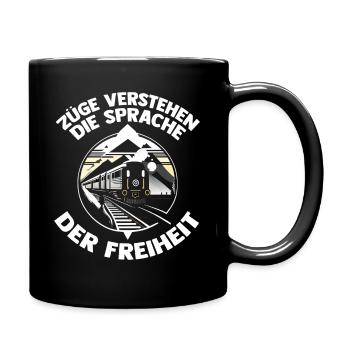 Modelleisenbahn Modellzug Zug Eisenbahner Eisenbah - Tasse einfarbig - Schwarz - Rechts