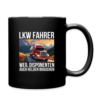 Lkw Fahrer - Tasse einfarbig - Schwarz - Rechts