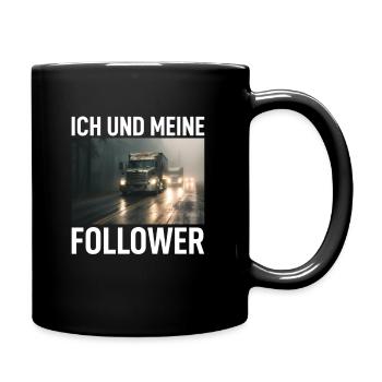 Lkw Fahrer - Tasse einfarbig - Schwarz - Rechts