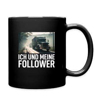 Lkw Fahrer - Tasse einfarbig - Schwarz - Rechts