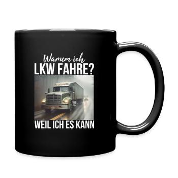 Lkw Fahrer - Tasse einfarbig - Schwarz - Rechts