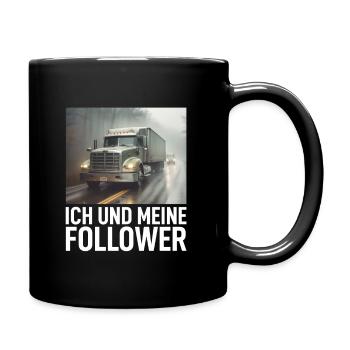 Lkw Fahrer - Tasse einfarbig - Schwarz - Rechts