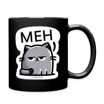 Mimikama MEH-Katze - Tasse einfarbig - Schwarz - Rechts