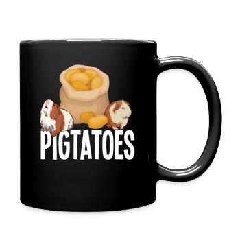 Friede Liebe Meerschweinchen - Tasse einfarbig - Schwarz - Rechts