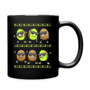 Dancing Kiwi with sunglasses - Full Colour Mug - black - Right