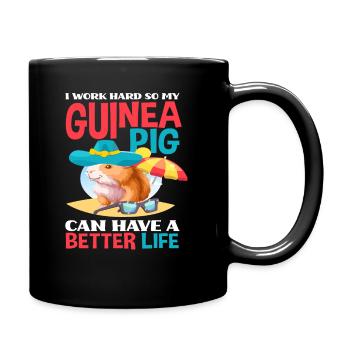 Meerschweinchen Leben Tier Nager - Tasse einfarbig - Schwarz - Rechts