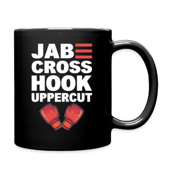 Jab Cross Hook Uppercut Professioneller Kickboxer - Tasse einfarbig - Schwarz - Rechts