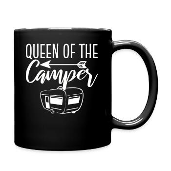 Queen Of The Camper Reisender - Tasse einfarbig - Schwarz - Rechts