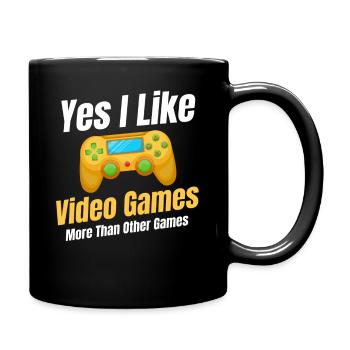 Ja, Ich Mag Videospiele Mehr Als Andere - Tasse einfarbig - Schwarz - Rechts