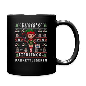 Ugly Christmas SANTA'S FAVORITE PARQUET LAYER - Full Colour Mug - black - Right