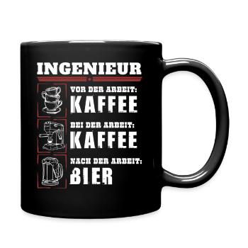 My daily routine as an engineer - Full Colour Mug - black - Right