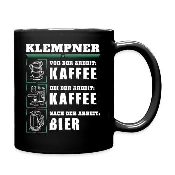 Mon quotidien de plombier - Mug uni - noir - Droite