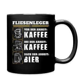 Mon quotidien de carreleur - Mug uni - noir - Droite