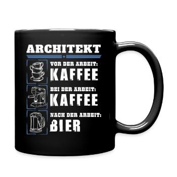 Mein Tagesablauf als Architekt - Tasse einfarbig - Schwarz - Rechts