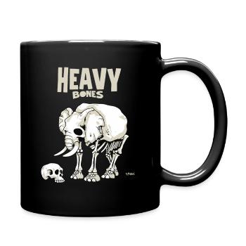 Schwere Knochen: Elefanten Totenkopf - Tasse einfarbig - Schwarz - Rechts