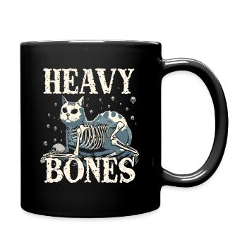 Schwere Knochen Katze - Tasse einfarbig - Schwarz - Rechts