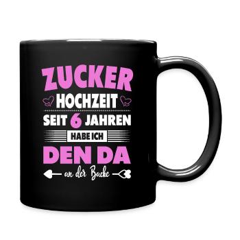 6 Hochzeitstag Paare 6 Jahre Ehe Zucker Hochzeit - Tasse einfarbig - Schwarz - Rechts