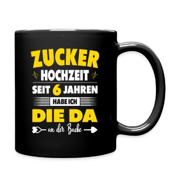 6 Hochzeitstag Paare 6 Jahre Ehe Zuckerhochzeit - Tasse einfarbig - Schwarz - Rechts