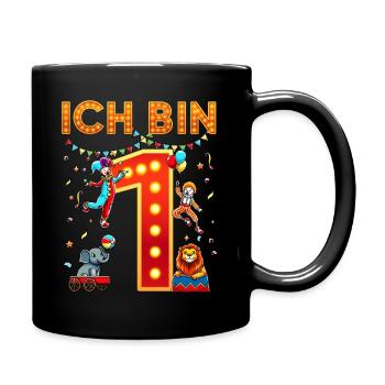 I'm 1 first circus birthday one year old - Full Colour Mug - black - Right