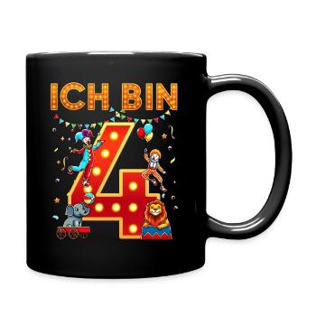 I'm 4 Fourth Circus Birthday Four Years Old - Full Colour Mug - black - Right