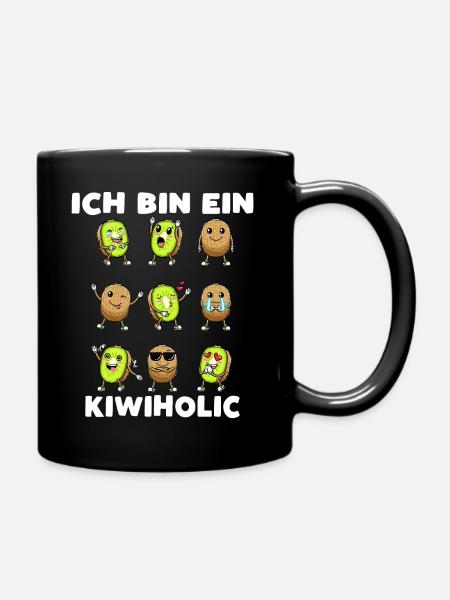 Kiwi Frucht Kiwiholic - Tasse einfarbig - Schwarz
