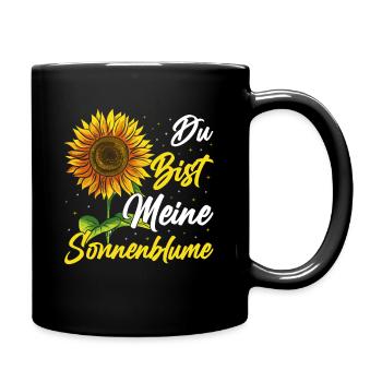 Du bist meine Sonnenblume Partnerschaft Garten - Tasse einfarbig - Schwarz - Rechts