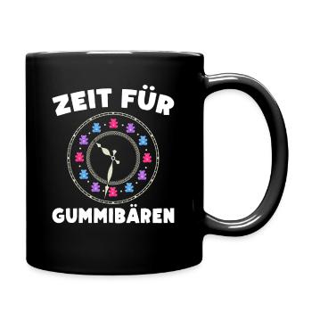 Zeit für Gummibären! Gummibär Uhr Süßigkeit - Tasse einfarbig - Schwarz - Rechts