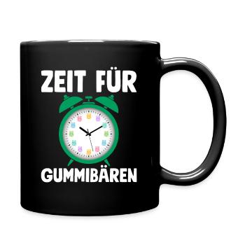 Zeit für Gummibären! Gummibär Uhr Süßigkeit - Tasse einfarbig - Schwarz - Rechts