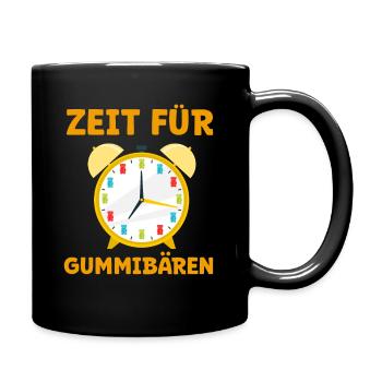Zeit für Gummibären! Gummibär Uhr Süßigkeit - Tasse einfarbig - Schwarz - Rechts