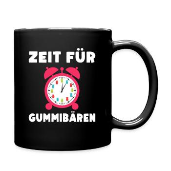 Zeit für Gummibären! Gummibär Uhr Süßigkeit - Tasse einfarbig - Schwarz - Rechts