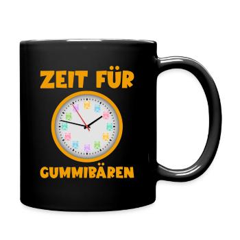 Zeit für Gummibären! Gummibär Uhr Süßigkeit - Tasse einfarbig - Schwarz - Rechts