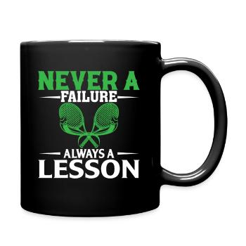 Nie ein Misserfolg, immer eine Lektion - Tasse einfarbig - Schwarz - Rechts